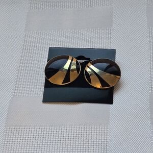 Laurel Burch Gold and Black Geometric Earrings